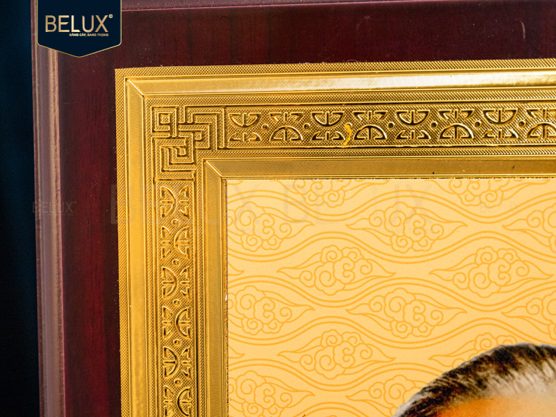 Tranh Bác Hồ mạ vàng 24k 34x24cm